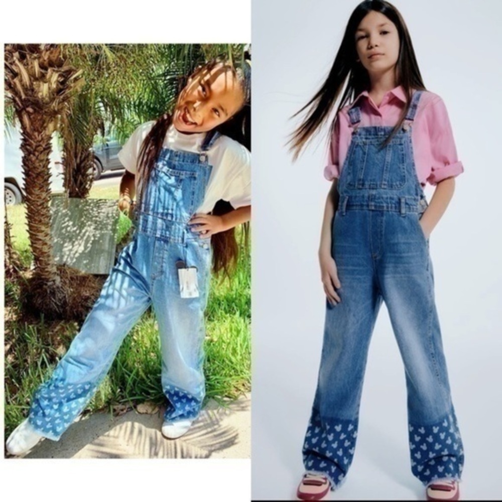 ZARA Mickey Mouse Disney Denim Overalls 4676|603